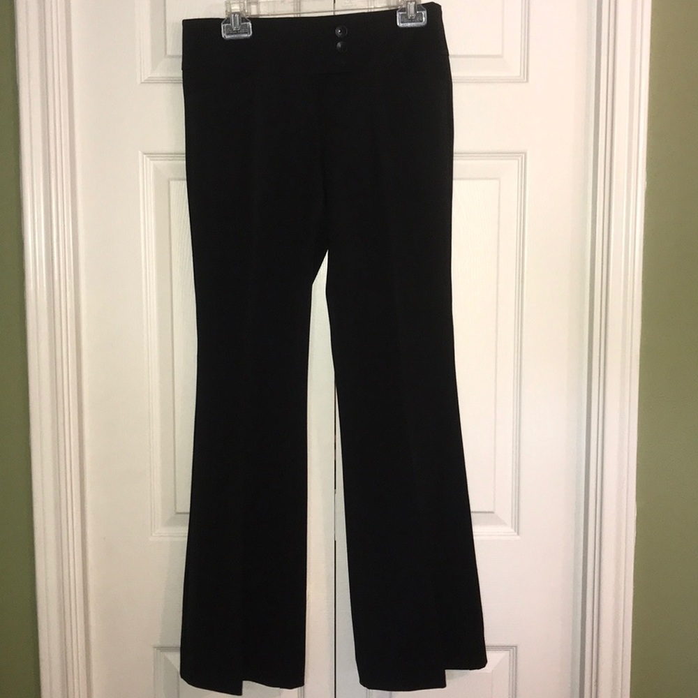 Black boot-cut dress pants
